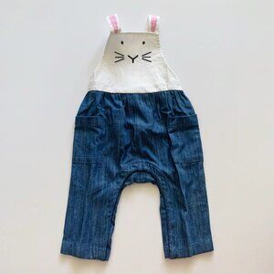 NEW Hanna Andersson Baby Bunny Embroidered Overalls 6-12 months 70 Cm